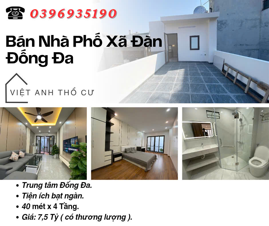 Bán nhà Xã Đàn_Lô Góc_Ba Mặt Thoáng_40mx4T_Giá: 7.5 Tỷ_Lh: 0396935190.