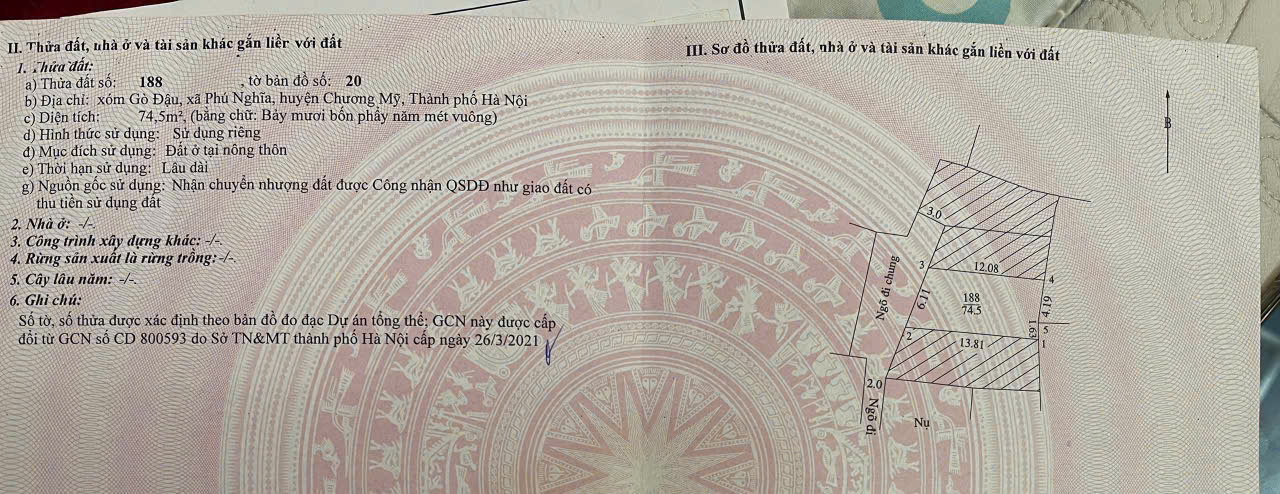 bán 75m phú nghĩa chương mỹ hà nội