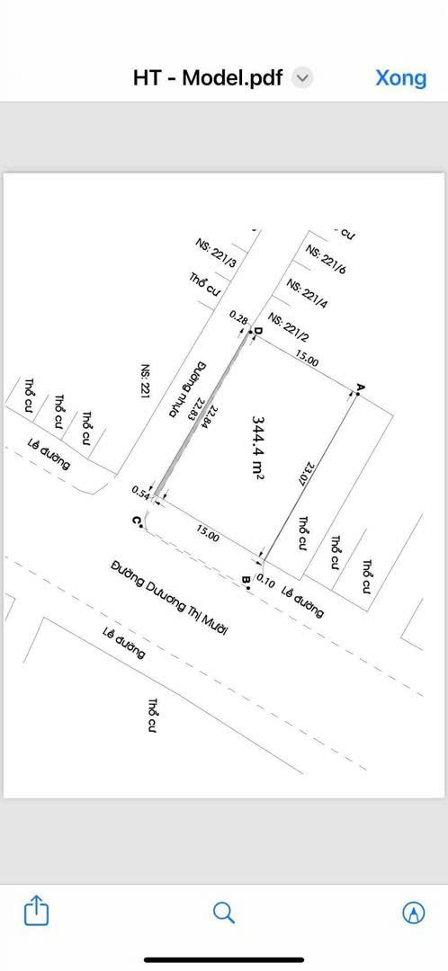 Đất (15x23) Lô Góc 2MT Dương Thị Mười (TCH21 củ), Tân Chánh Hiệp Quận 12.