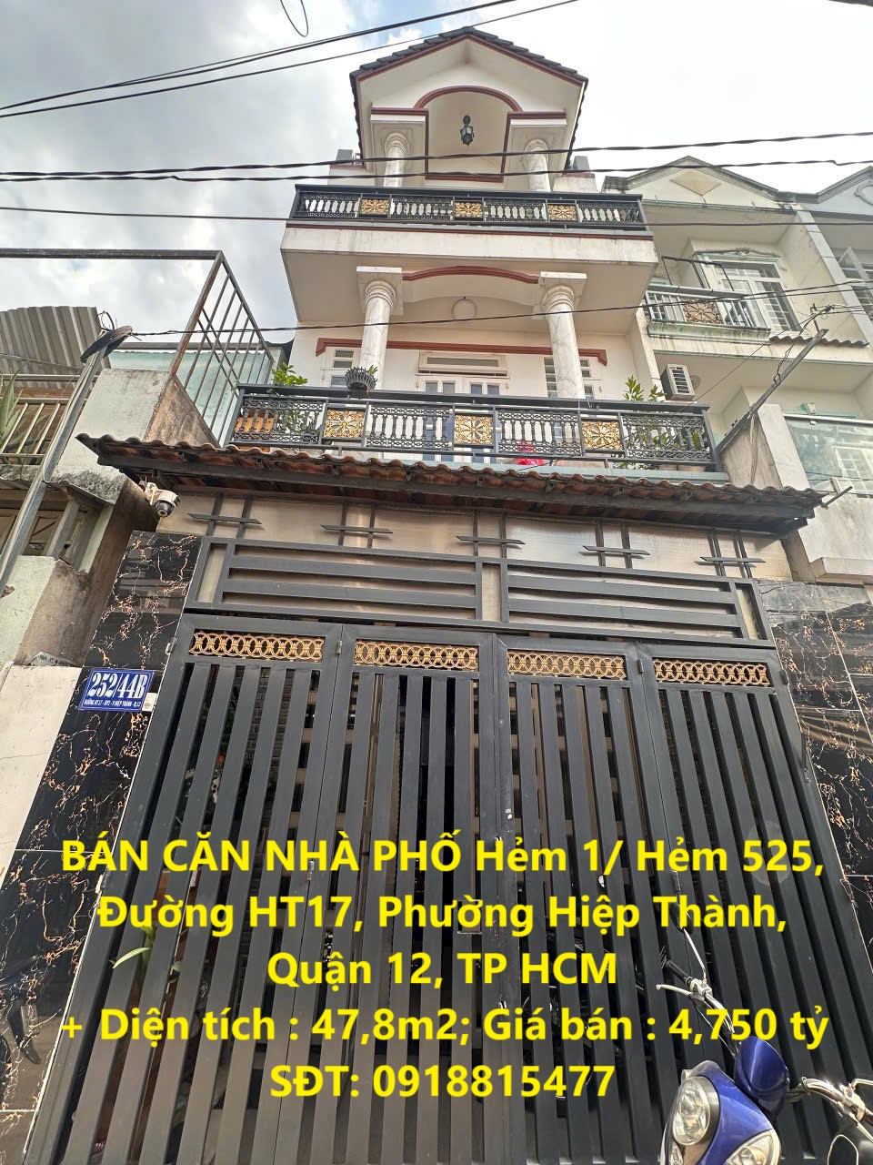 BÁN CĂN NHÀ PHỐ Hẻm 1/ Hẻm 525, Đường HT17, Phường Hiệp Thành, Hẻm Xe Hơi