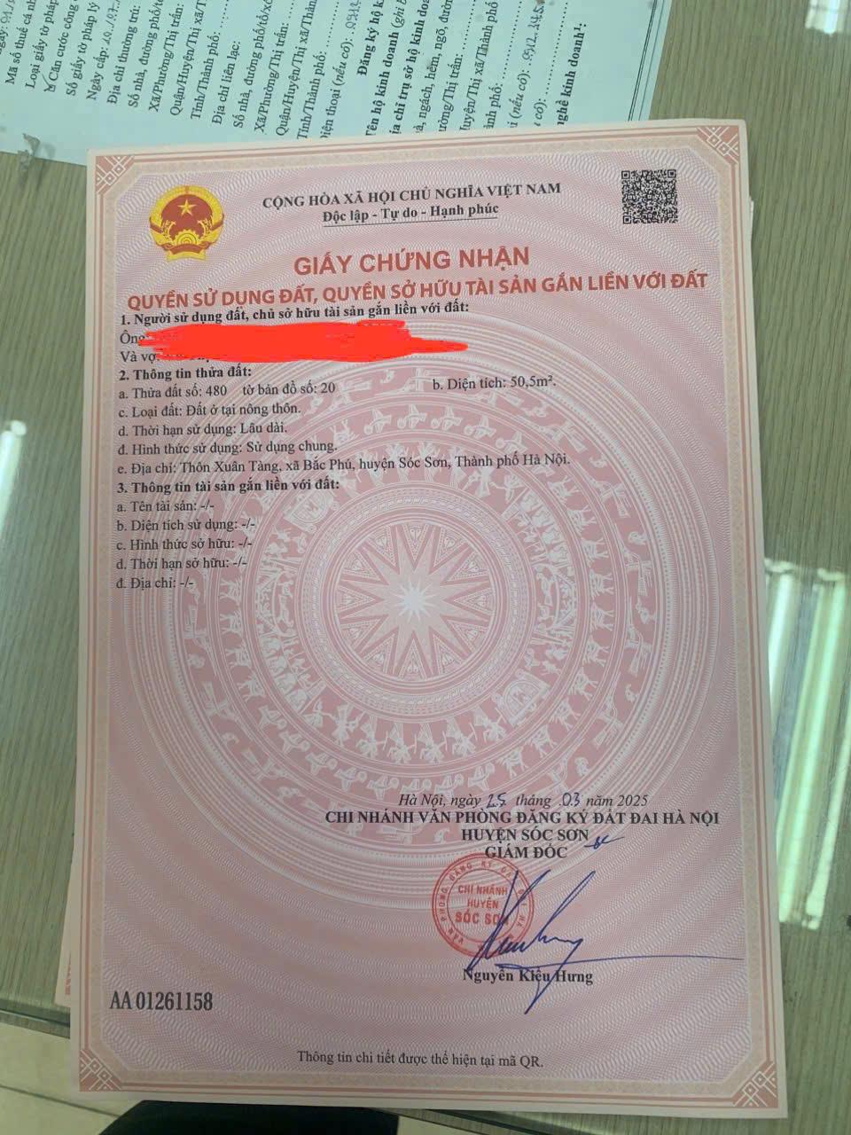ĐẤT CHÍNH CHỦ - GIÁ TỐT - Cần Bán Nhanh Lô Đất Xã Bắc Phú, Sóc Sơn, Hà Nội