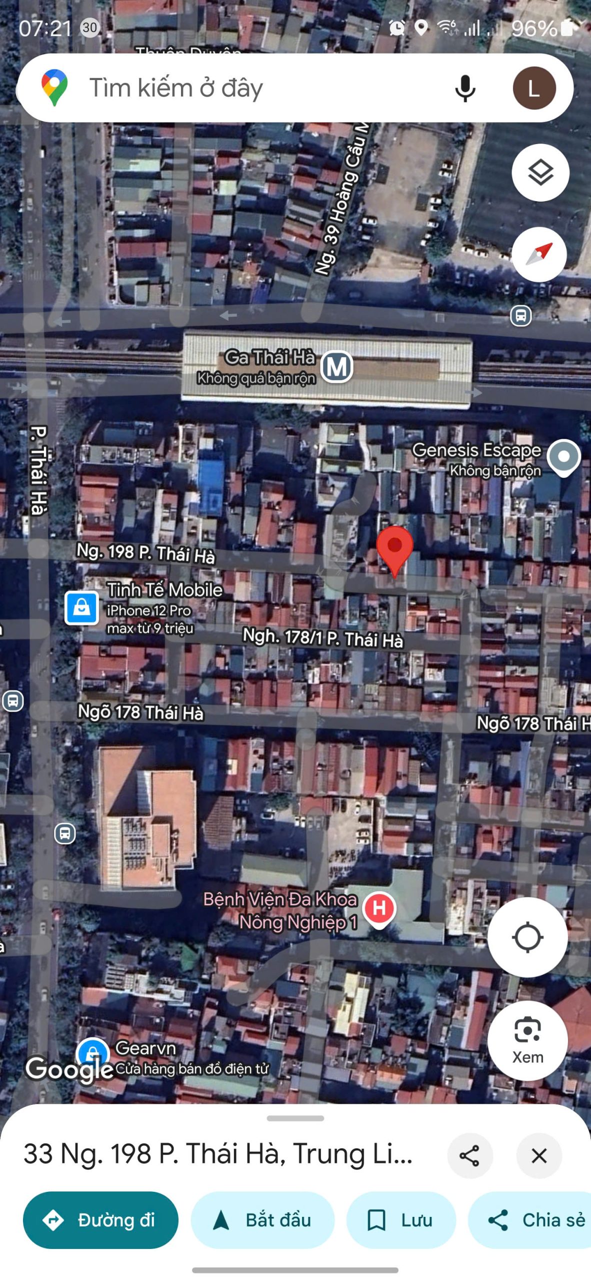 Bán nhà ngõ 198 Thái Hà, quận Đống Đa, Hà Nội. 6 tầng x 62,7m2, MT: 6.6m hướng Đông Nam