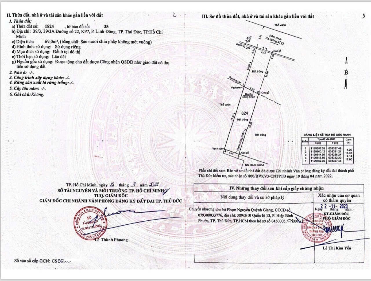 CHÍNH CHỦ BÁN LÔ ĐẤT ĐẸP Tại 39/3, 39/3A, Đường số 22, Phường Linh Đông, Tp Thủ Đức, HCM