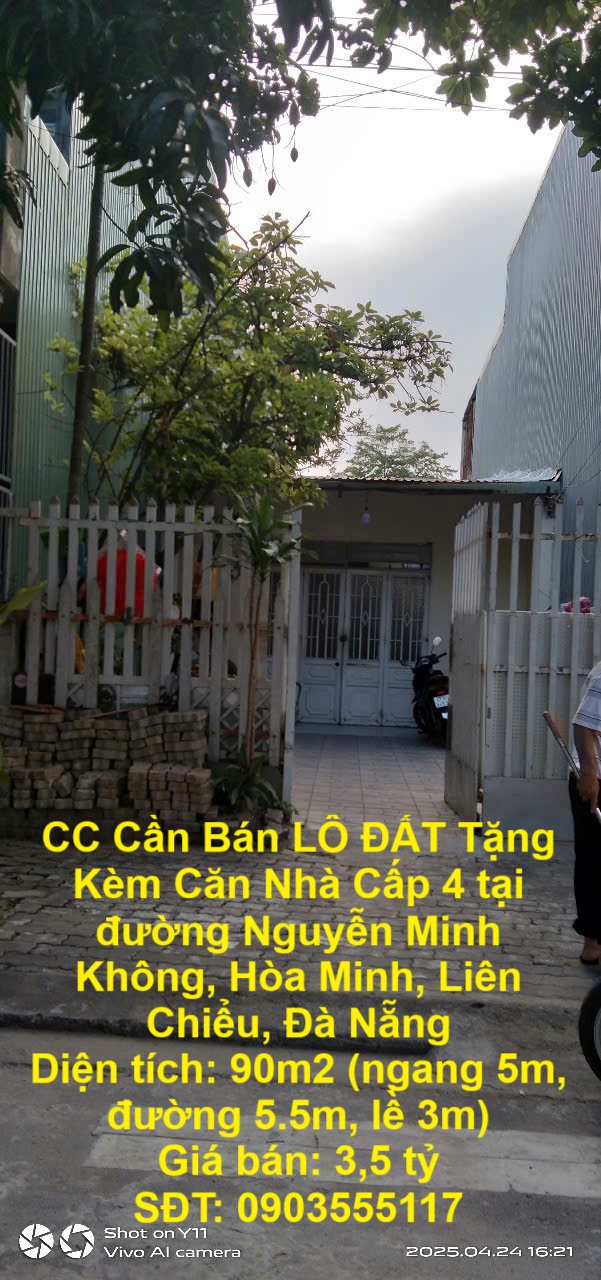 CC Cần Bán LÔ ĐẤT Tặng Kèm Căn Nhà Cấp 4 tại đường Nguyễn Minh Không, Hòa Minh, Liên Chiểu, Đà Nẵng