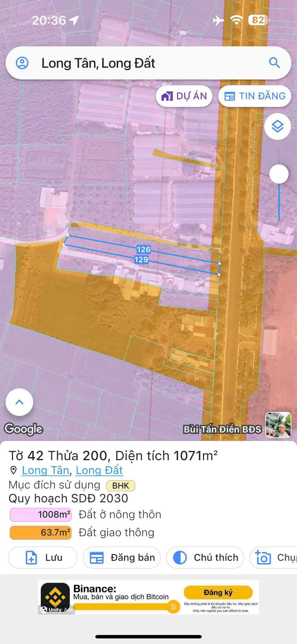 ĐẤT ĐẸP - CHÍNH CHỦ Cần Bán Cắt Lỗ Lô Đất 2 Mặt Tiền Tại Xã Long Tân, Long Đất, BRVT