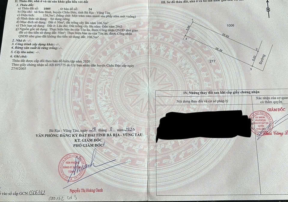 CHÍNH CHỦ BÁN Nhanh LÔ ĐẤT MẶT TIỀN Có NHÀ CẤP 4 - Vị Trí đẹp tại : Sơn Bình - Châu Đức - Bà Rịa Vũng Tàu