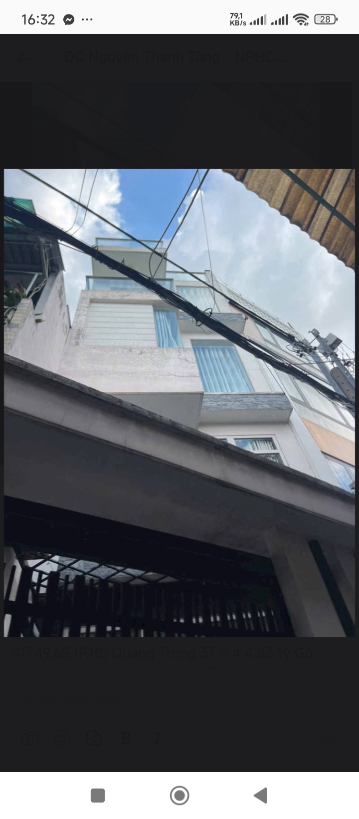Bán gấp nhà hẻm Đường Quang Trung Phường 10 Quận Gò Vấp TP HCM: DT37m2 Giá hót 4Tỷ 83.