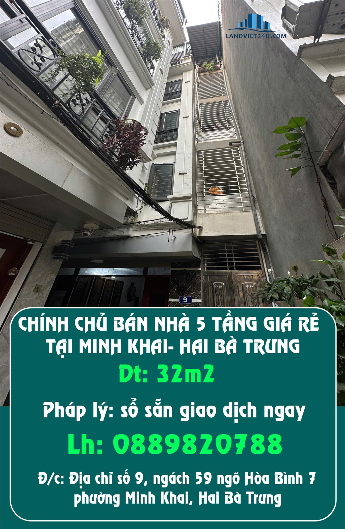 CHÍNH CHỦ BÁN NHÀ 5 TẦNG GIÁ RẺ TẠI MINH KHAI- HAI BÀ TRƯNG