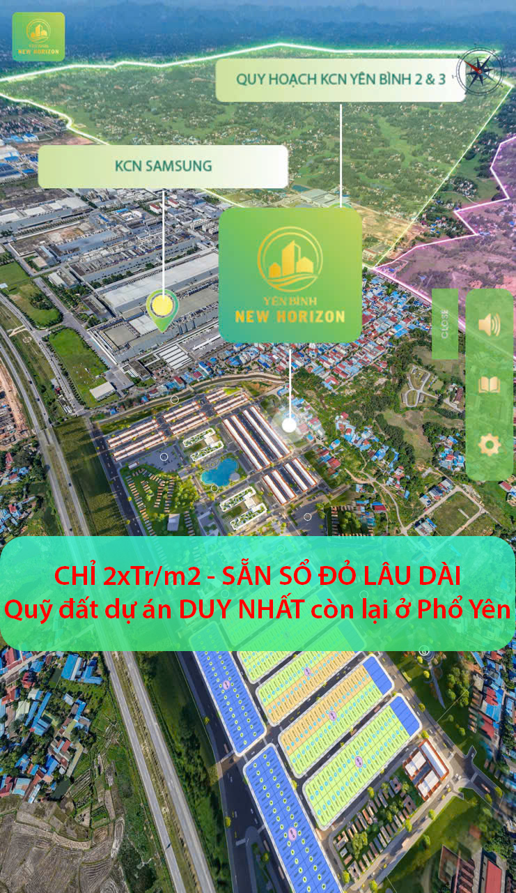 Sở hữu đất nền SẴN SỔ, NGAY SÁT KCN Samsung với giá CHỈ 2xtr/m2 (x tiểu học)