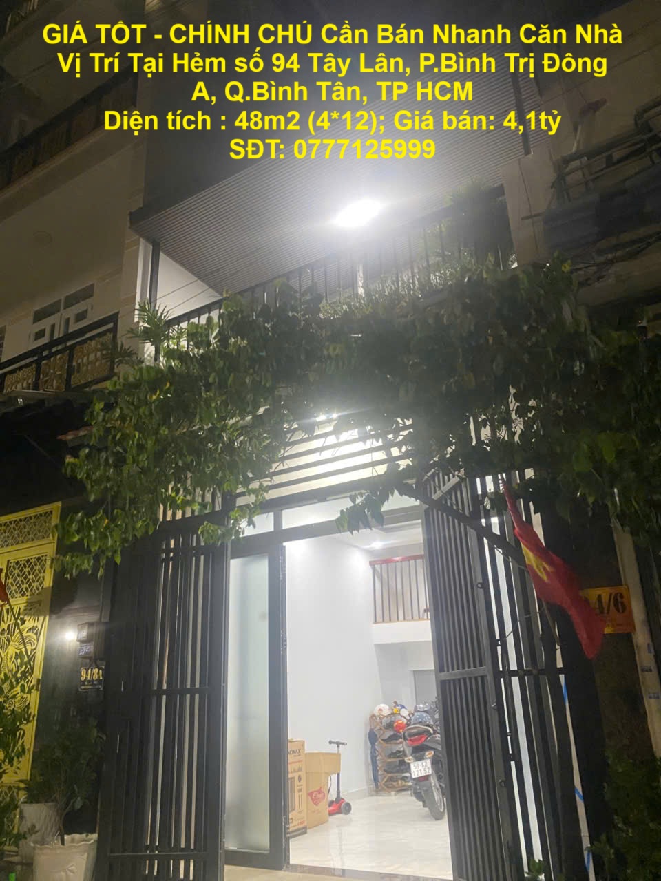 GIÁ TỐT - CHÍNH CHỦ Cần Bán Nhanh Căn Nhà Vị Trí Tại P.Bình Trị Đông A, Quận Bình Tân, TP HCM