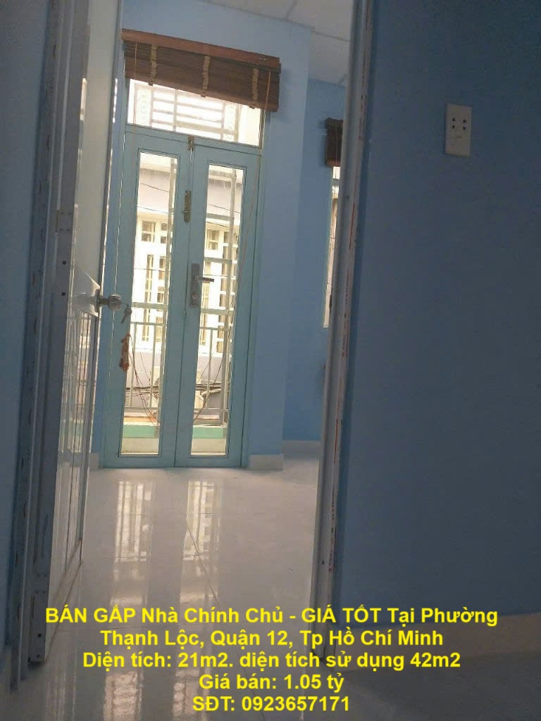 BÁN GẤP Nhà Chính Chủ - GIÁ TỐT Tại Phường Thạnh Lộc, Quận 12, Tp Hồ Chí Minh