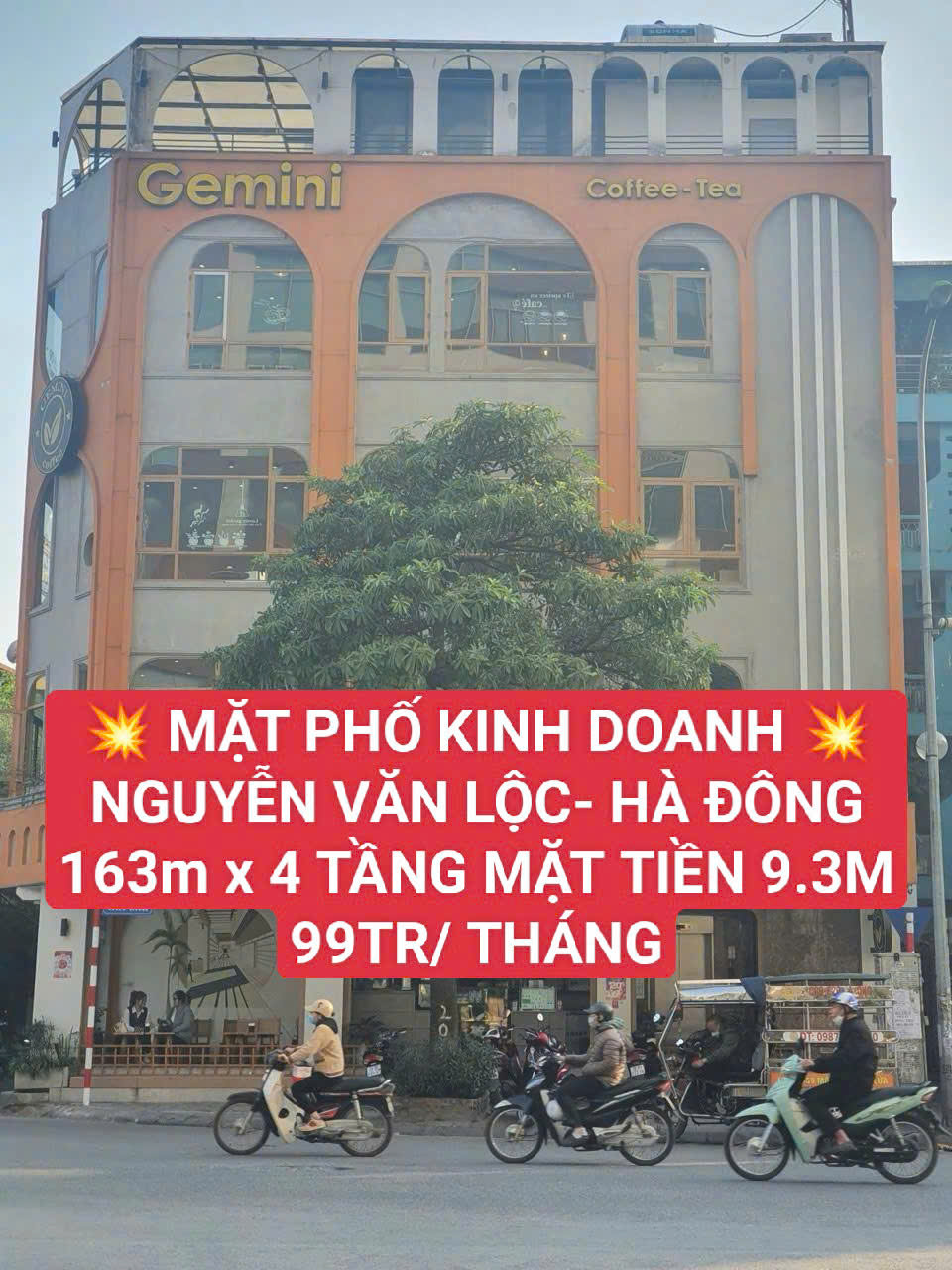 (Giá tốt) cho thuê nhà mặt phố Nguyễn Văn Lộc, Hà Đông 163m² x 4 tầng, MT 9.3m