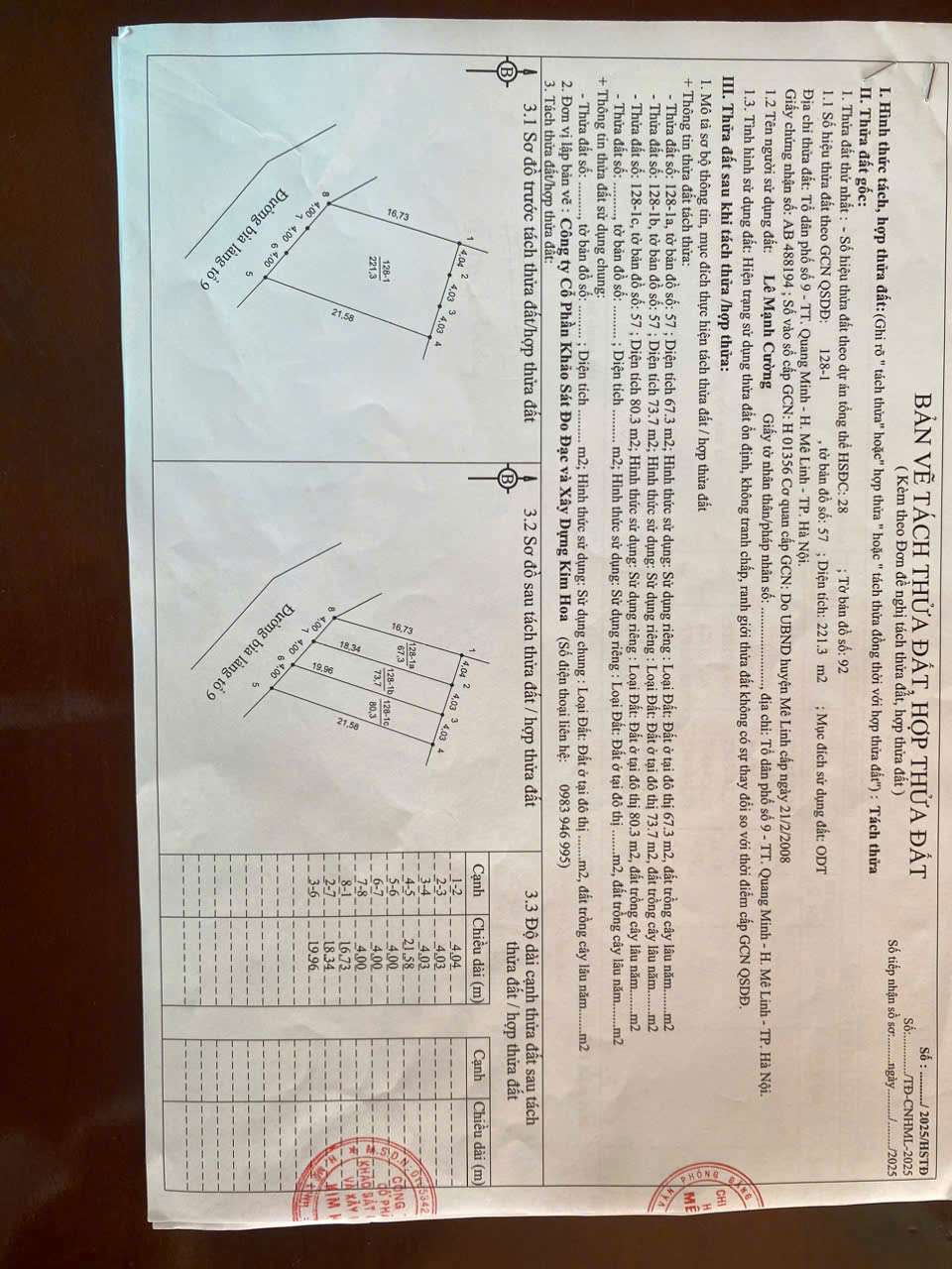 BÁN 67M TT QUANG MINH,ĐƯỜNG 10M,VỊ TRÍ ĐẸP,ĐỐI DIỆN KĐT,GIÁ F0 ĐẦU TƯ,LH E QUANG