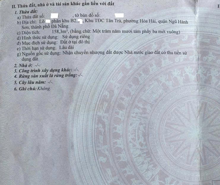 Bá.n Đất Góc 2MT đườngg 10m5 Bùi Quốc Khái, Q Ngũ Hành Sơn