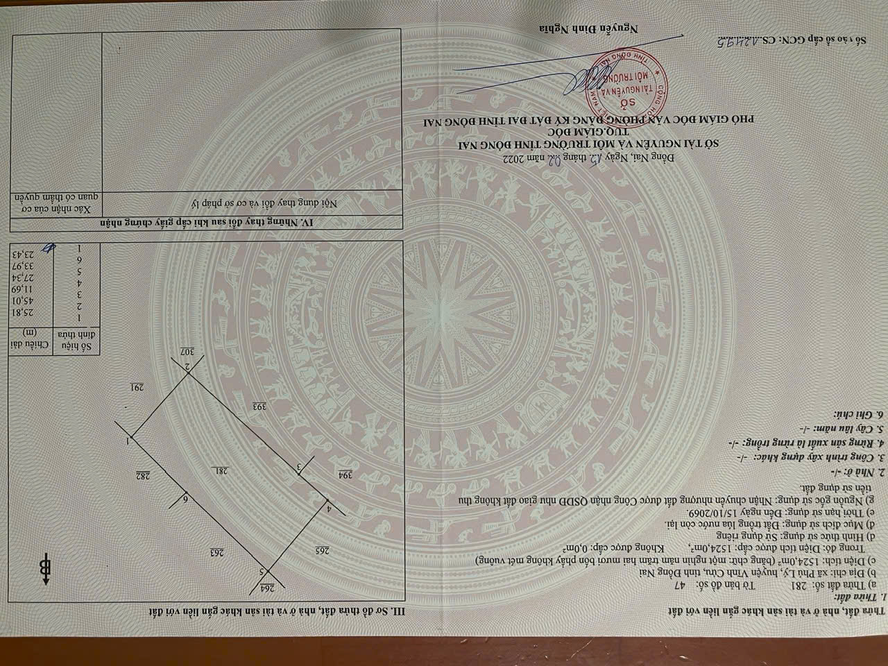 Bán Lô Đất Mặt Tiền Đường 761, Xã Phú Lý, Huyện Vĩnh CỬu, Tỉnh Đồng Nai.