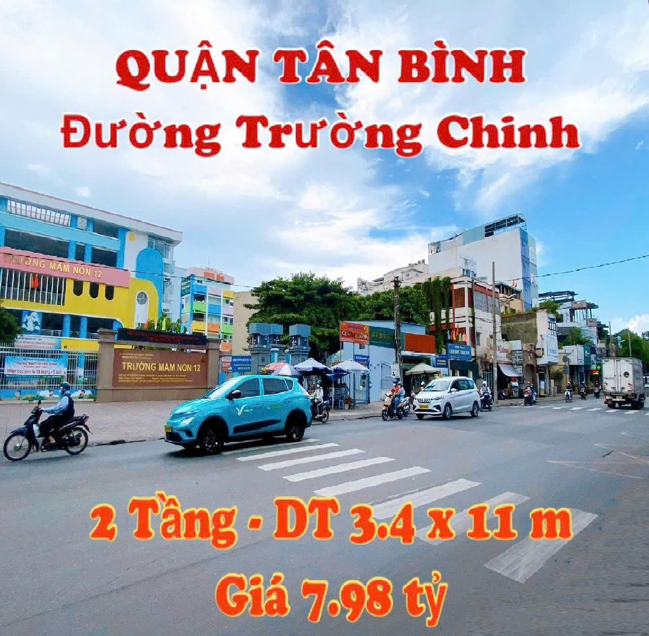 BÁN NHÀ HẺM XE HƠI TRƯỜNG CHINH, QUẬN TÂN BÌNH, DT 3.4 x 11 m, 2 TẦNG, GIÁ 7.98 TỶ