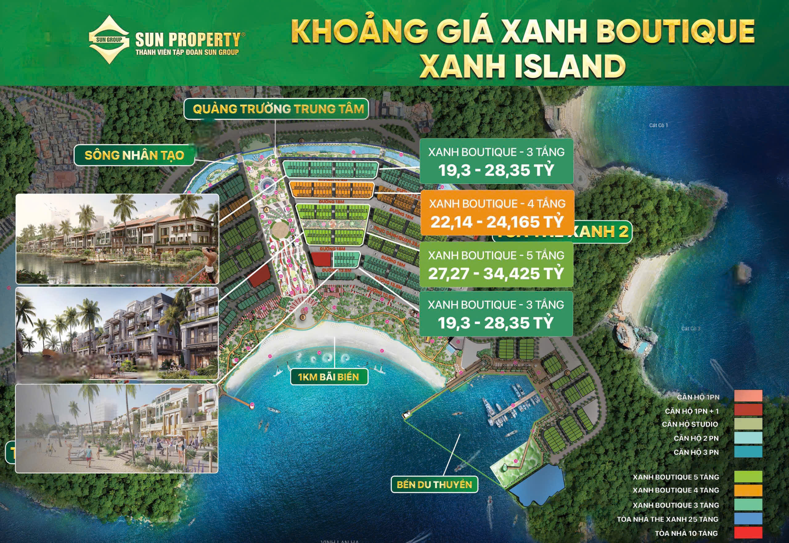 Mở bán quỹ căn liền kề Xanh Boutique dự án Xanh Island Cát Bà - Quỹ Đầu tư ngoại giao giá cực tốt để đầu tư - DT 135m2 - MT 7.5m - Giá từ 19 tỷ