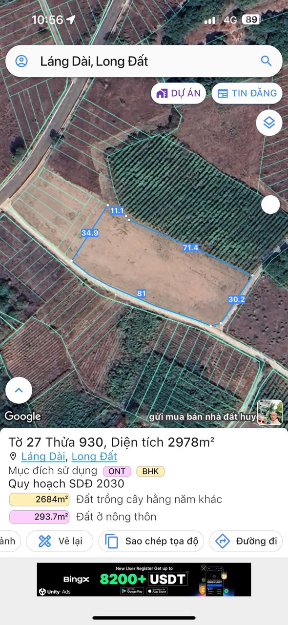 Bán lô đất đẹp 2978m2 (1300m2 thổ) xã Láng dài, Đất đỏ, Bà rịa