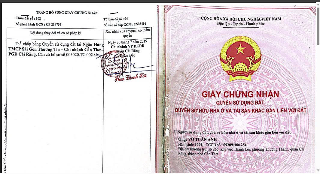 CHÍNH CHỦ CẦN BÁN GẤP ĐẤT MẶT TIỀN TẠI THẠNH LỢI,TRƯỜNG THẠNH, CÁI RĂNG, CẦN THƠ