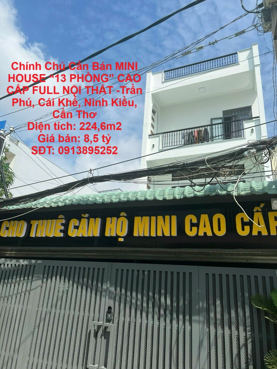 Chính Chủ Cần Bán MINI HOUSE “13 PHÒNG” CAO CẤP FULL NỘI THẤT -Trần Phú, Cái Khế, Ninh Kiều, Cần Thơ