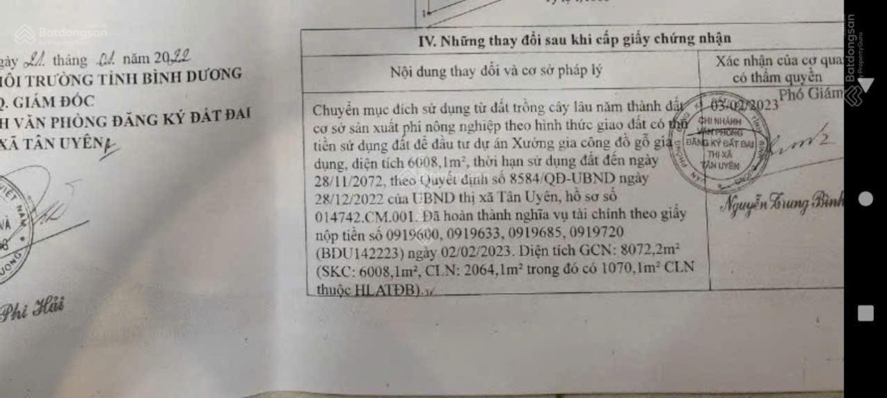 Bán đất SKC Tân Uyên Bình Dương, đường nhựa, phù hợp xây dựng xưởng cho thuê hoặc sản xuất