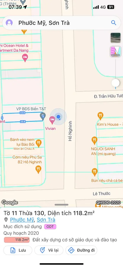 CHÍNH CHỦ GỬI BÁN LÔ ĐẤT VÀNG – MẶT TIỀN CHÍNH HỮU, PHƯỚC MỸ, SƠN TRÀ