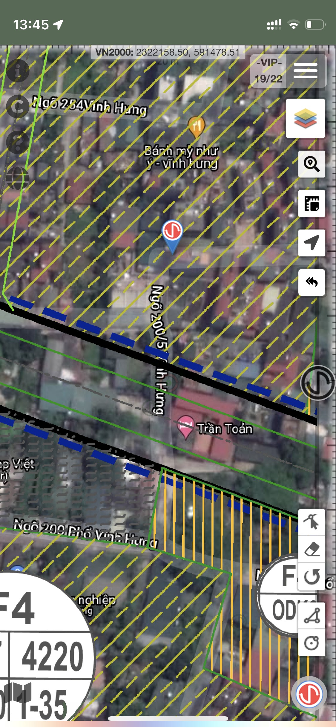ngõ 200/5/3 Viính Hưng - Hoàng Mai Hà Nội 65m x5tấng - MT 6.2m