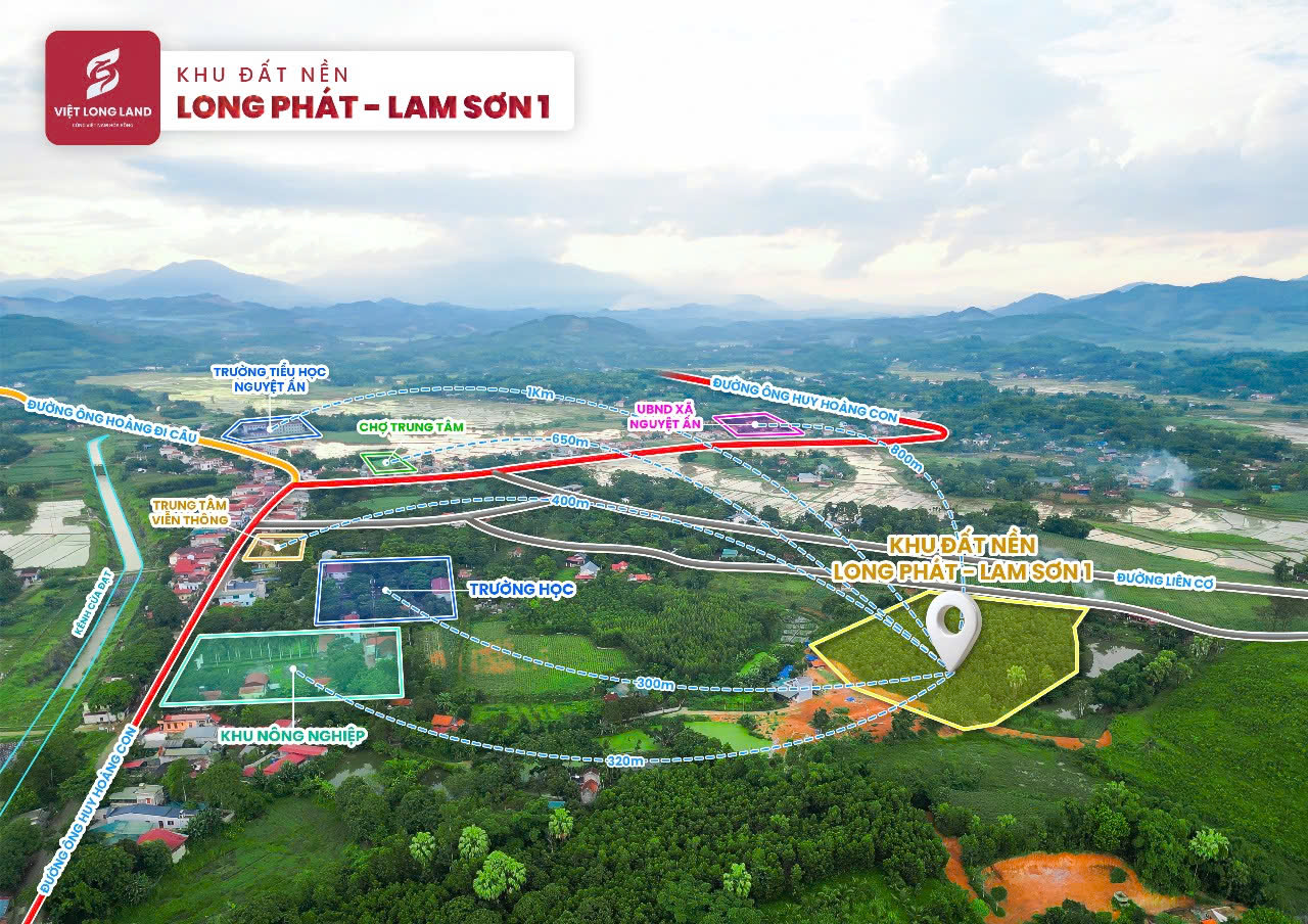 Đất Nền Long Phát Lam Sơn - Gần Khu Nông Nghiệp Công Nghệ Cao Sẵn Sổ Sang Tên Ngay Giá Chỉ 150tr/Lô