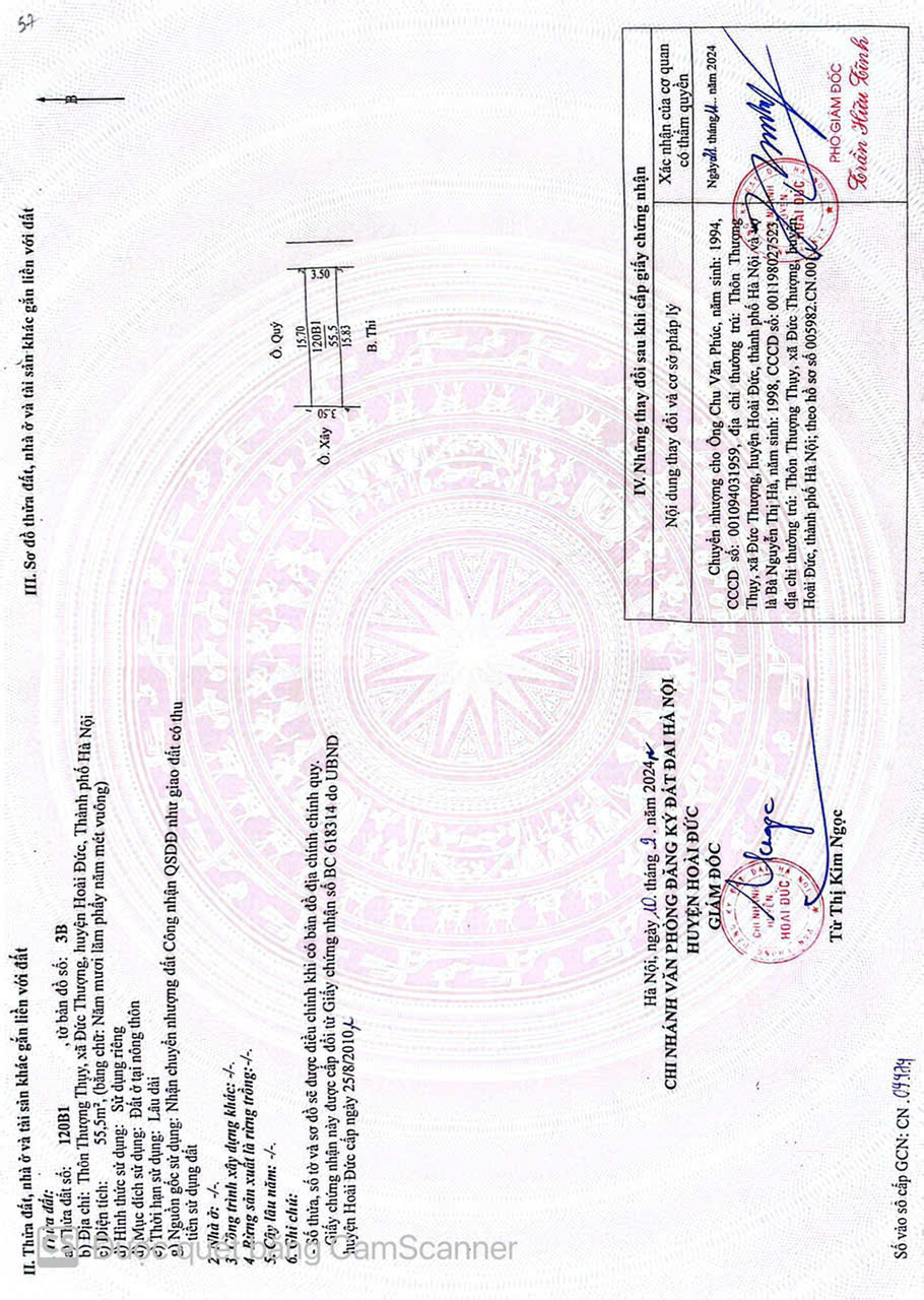 CHÍNH CHỦ CẦN BÁN LÔ ĐẤT TẠI ĐỨC THƯỢNG - HOÀI ĐỨC