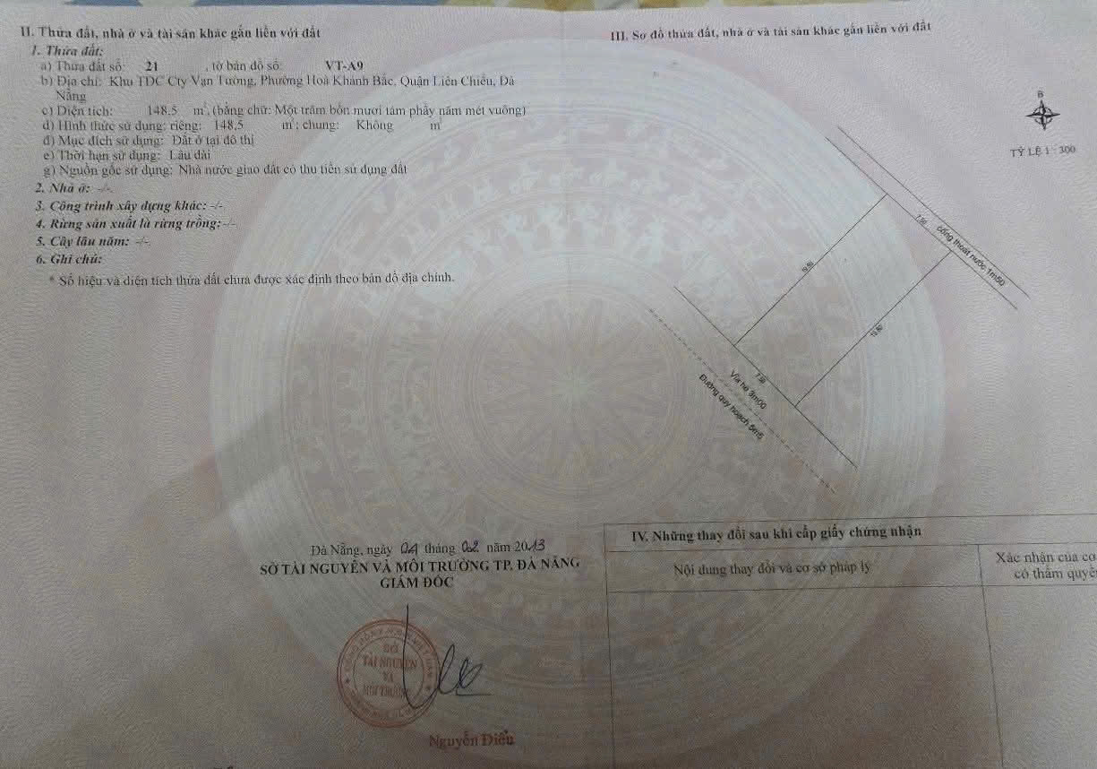 CHÀO BÁN Đất biệt thự ( gần biển đường Nguyễn Tất Thành) đường BÀU MẠC 3, quận Liên Chiểu,