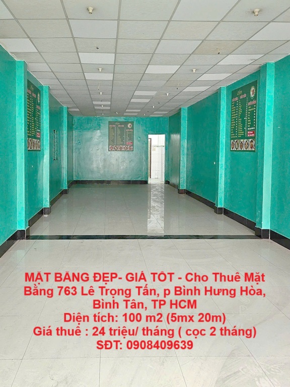 MẶT BẰNG ĐẸP- GIÁ TỐT - Cho Thuê Mặt Bằng 763 Lê Trọng Tấn, p Bình Hưng Hòa, Bình Tân, TP HCM