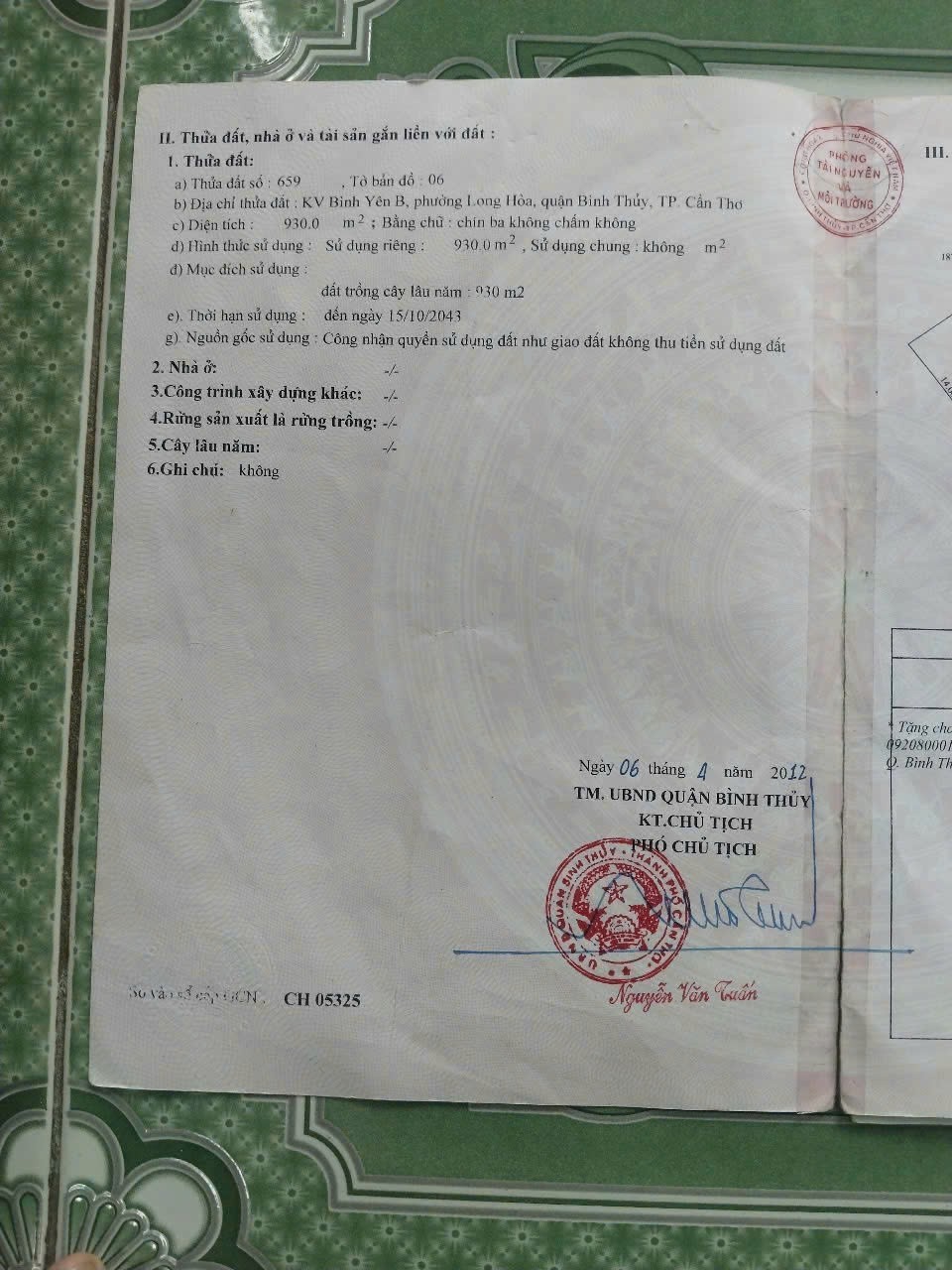 ĐẤT CHÍNH CHỦ - GIÁ TỐT - Cần Bán Nhanh tại Phường Long Hòa, Bình Thủy, Cần Thơ