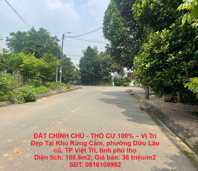 ĐẤT CHÍNH CHỦ - THỔ CƯ 100% – Vị Trí Đẹp Tại Phường Việt Trì, Tỉnh Phú Thọ