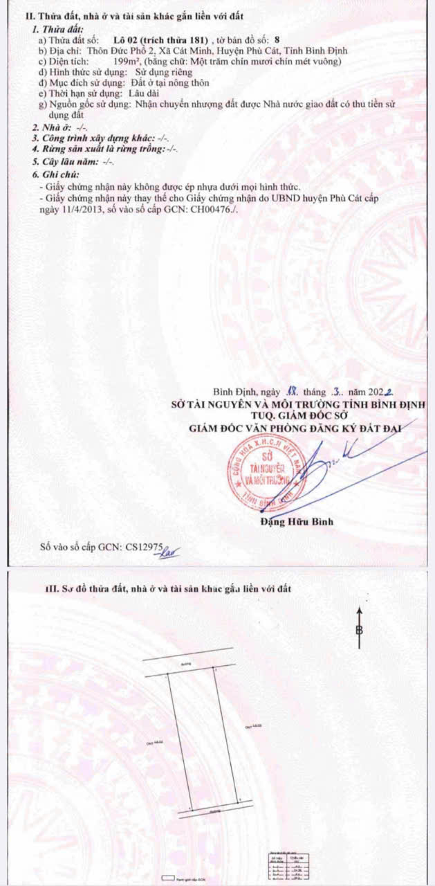Bán đất gần biển Đề Gi, tại Đức Phổ 2, Phù Cát, Bình Định. 8x25m(553 tr) 100% thổ cư. Đường ô tô