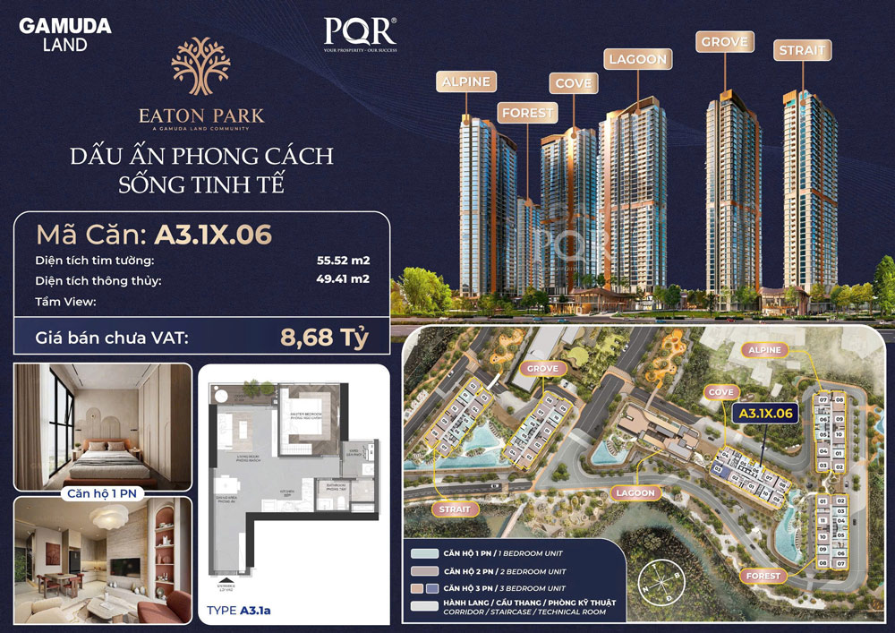 Giỏ hàng căn hộ Eaton Park giá gốc CĐT - căn hộ cao cấp 1PN, 2PN, 3PN, Shophouse Eaton Park - Gamuda Land, quận 2