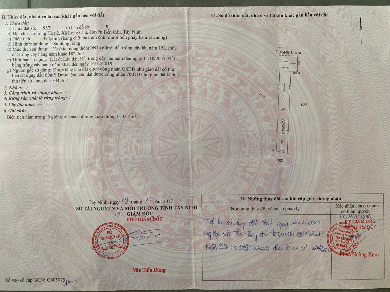 Bán Đất Tại Long Hòa 2, Xã Long Chữ, Huyện Bến Cầu , Tỉnh Tây Ninh