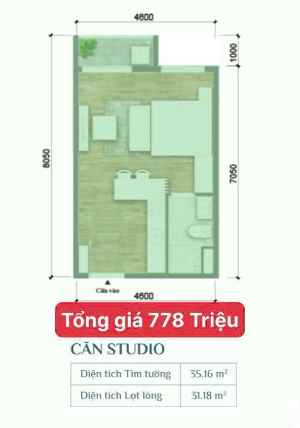 Căn hộ Studio chỉ từ 778 triệu – Full nội thất, vào ở ngay