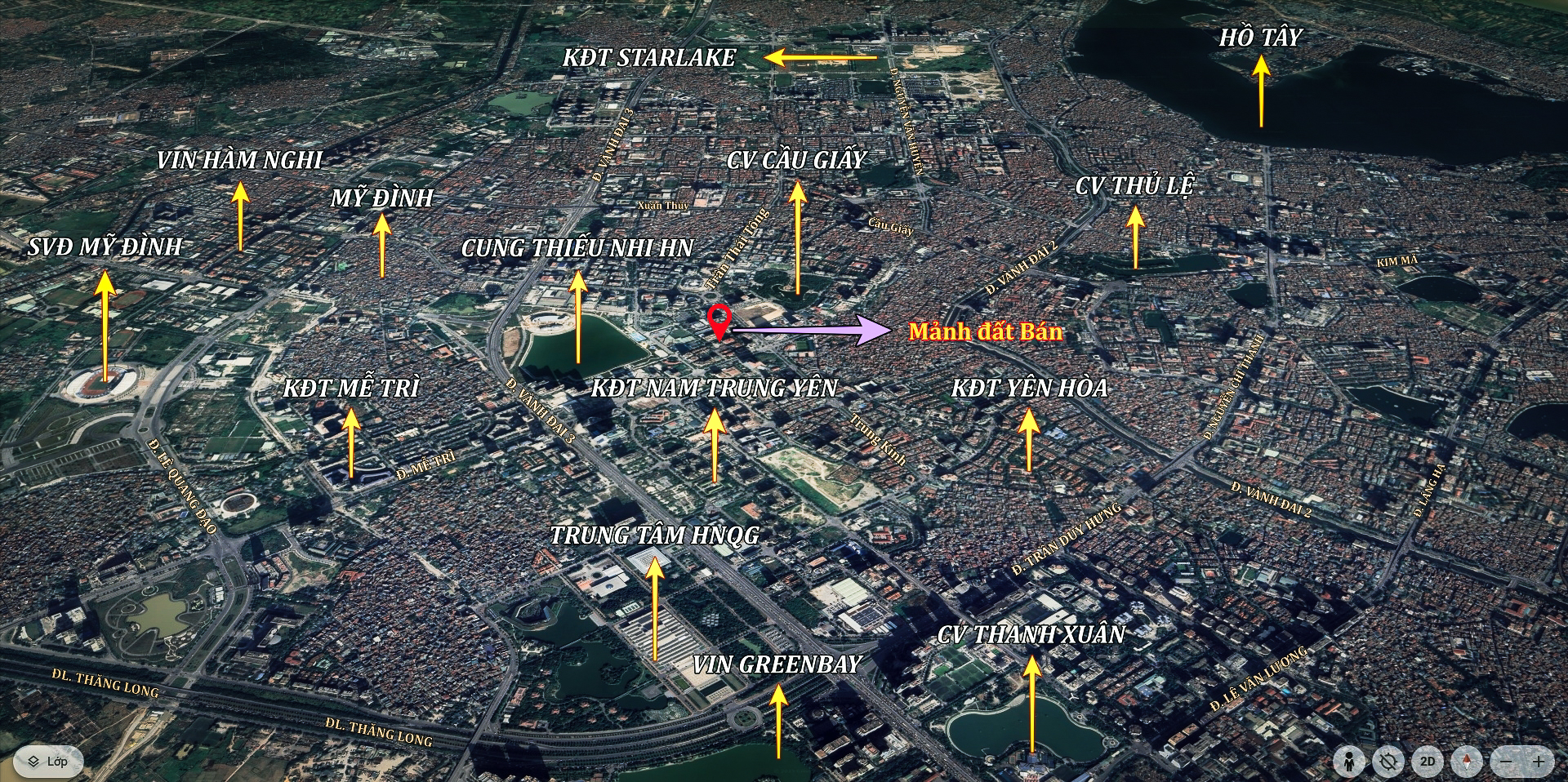 Bán 1100m2 đất thổ cư - MT: 20m - mặt phố Trần Duy Hưng - Trung Hòa - Cầu Giấy giá 267 tỷ