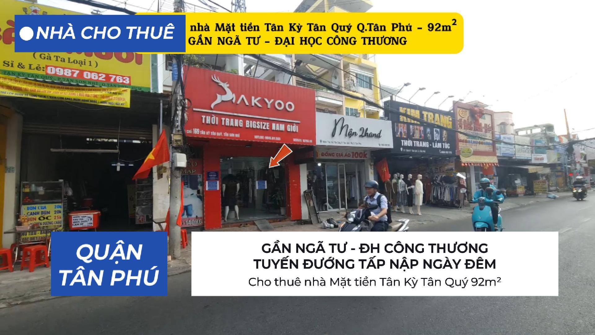 Cho thuê nhà Mặt tiền Tân Kỳ Tân Quý 92m² -GẦN ĐH CÔNG THƯƠNG