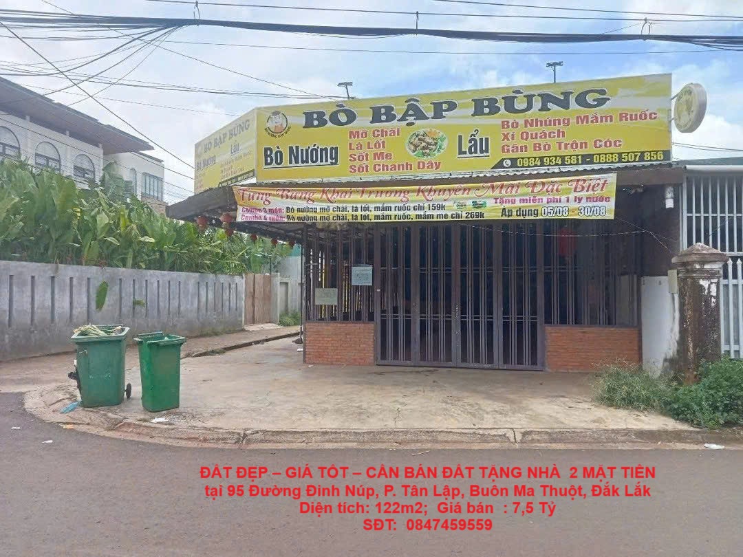 ĐẤT ĐẸP – GIÁ TỐT – CẦN BÁN ĐẤT TẶNG NHÀ 2 MẶT TIỀN tại Phường Tân Lập, Buôn Ma Thuột, Đắk Lắk