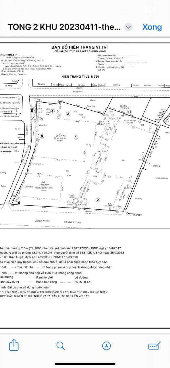 ĐẤT KHỦNG LONG (12.468M2) 4 MẶT TIỀN – QUỐC LỘ 1A, P. THỚI AN, Q12