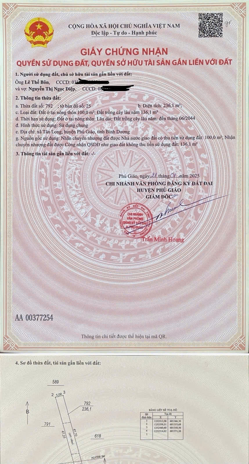 CHÍNH CHỦ CẦN BÁN ĐẤT GIÁ RẺ TẠI TÂN LONG – PHÚ GIÁO – BÌNH DƯƠNG