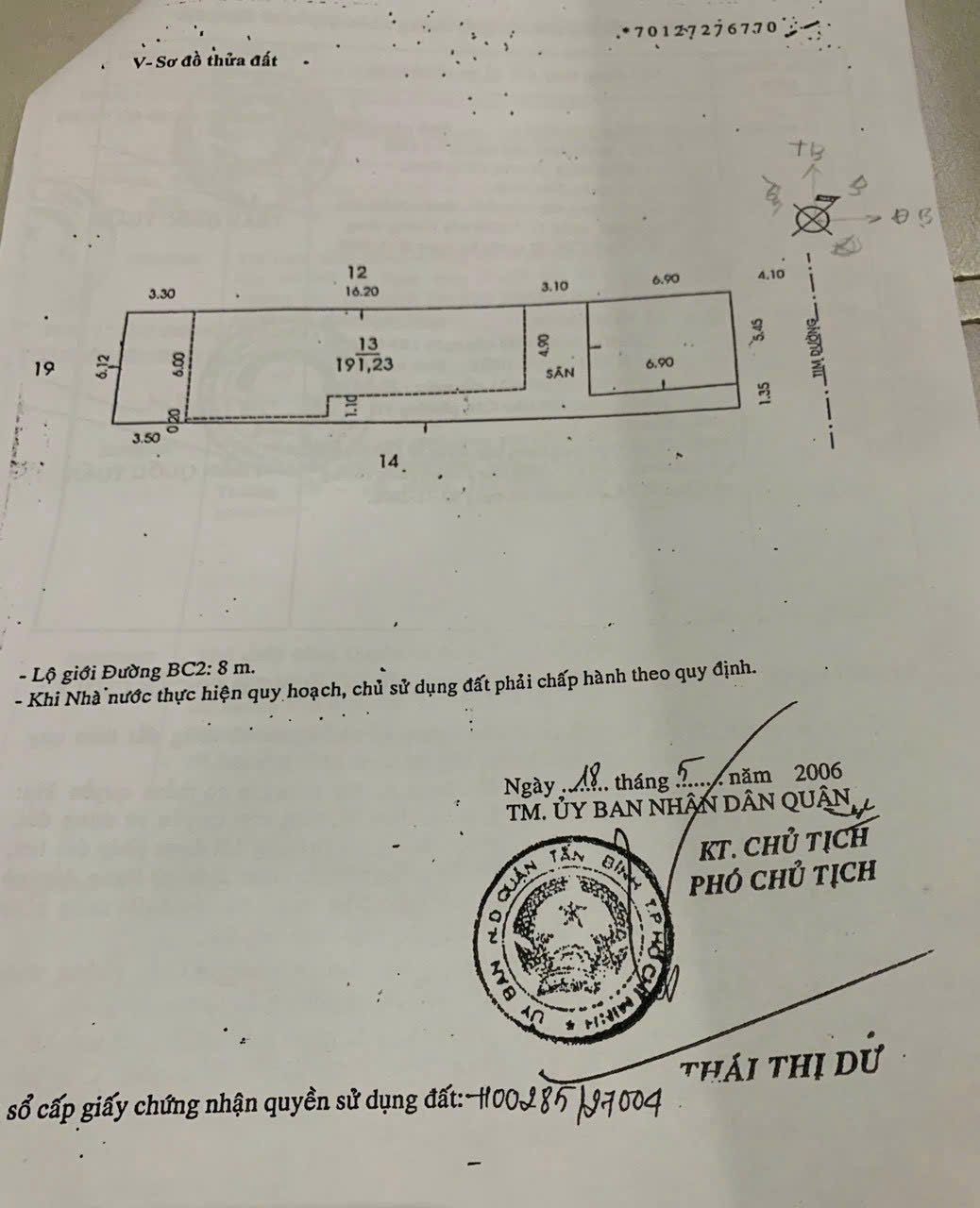 Chính Chủ Bán Mặt Tiền Bàu Cát 2, P14, Q Tân Bình: DT 6.8x30m, Giá Tốt 38 Tỷ. Liên Hệ: O981.699.932