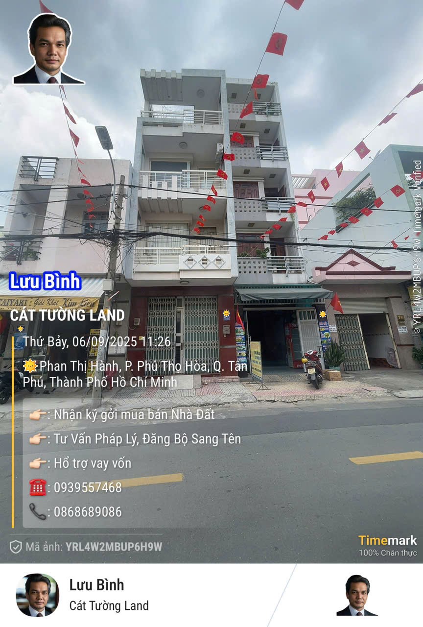 Bán nhà 4.5 Tấm – MT Phan Thị Hành, Phú Thọ Hòa, Tân Phú – chỉ 9.3 tỷ