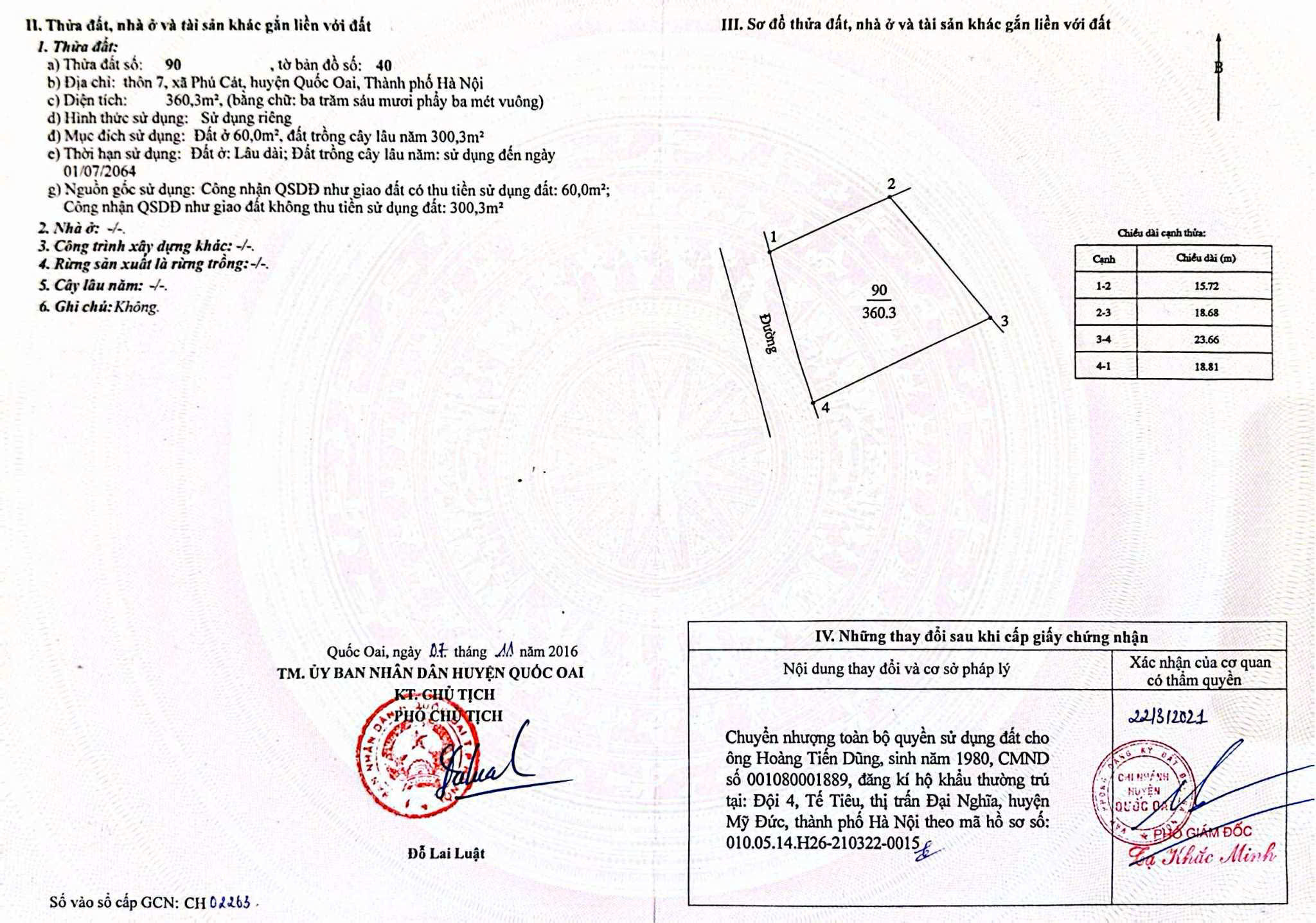 BÁN ĐẤT PHÚ CÁT - SỔ ĐỎ CHÍNH CHỦ, GIẤY TỜ PHÁP LÝ ĐẦY ĐỦ