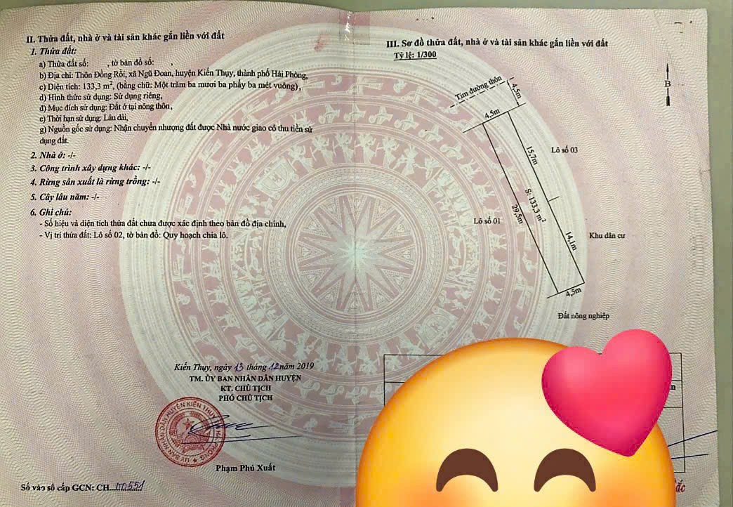 1.7x tỷ – 133m2 Đồng Rồi Ngũ Đoan Kiến Thụy Zalo 0567222555