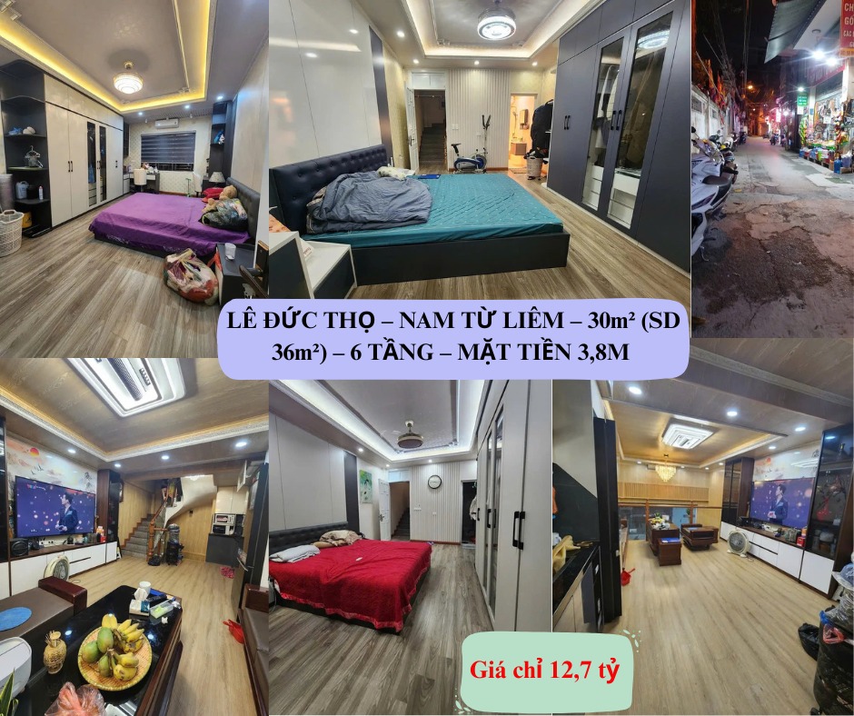 LÊ ĐỨC THỌ – NAM TỪ LIÊM – 30m² (SD 36m²) – 6 TẦNG – MẶT TIỀN 3,8M – Ô TÔ VÀO NHÀ – KINH DOANH SẦM UẤT – GIÁ 12,7 TỶ