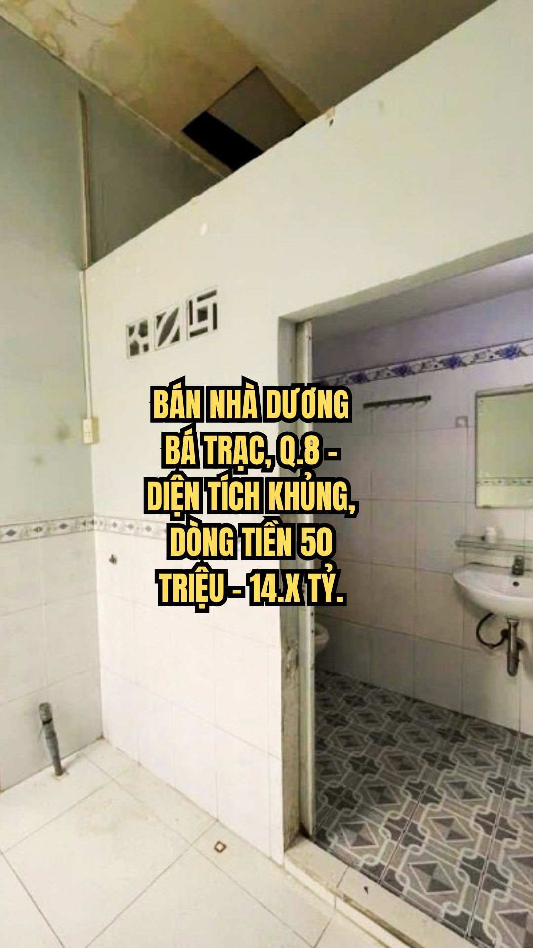 BÁN NHÀ DƯƠNG BÁ TRẠC, Q.8 - DIỆN TÍCH KHỦNG, DÒNG TIỀN 50 TRIỆU - 14.X TỶ.