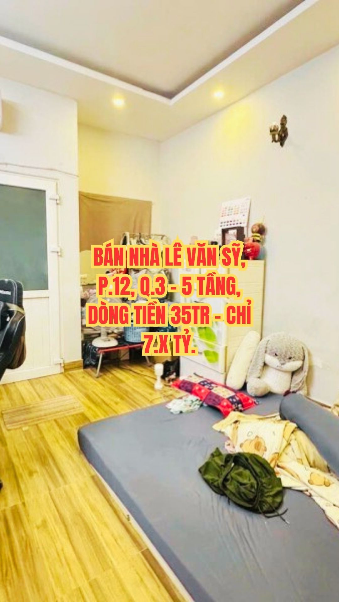BÁN NHÀ LÊ VĂN SỸ, P.12, Q.3 - 5 TẦNG, DÒNG TIỀN 35TR - CHỈ 7.X TỶ.