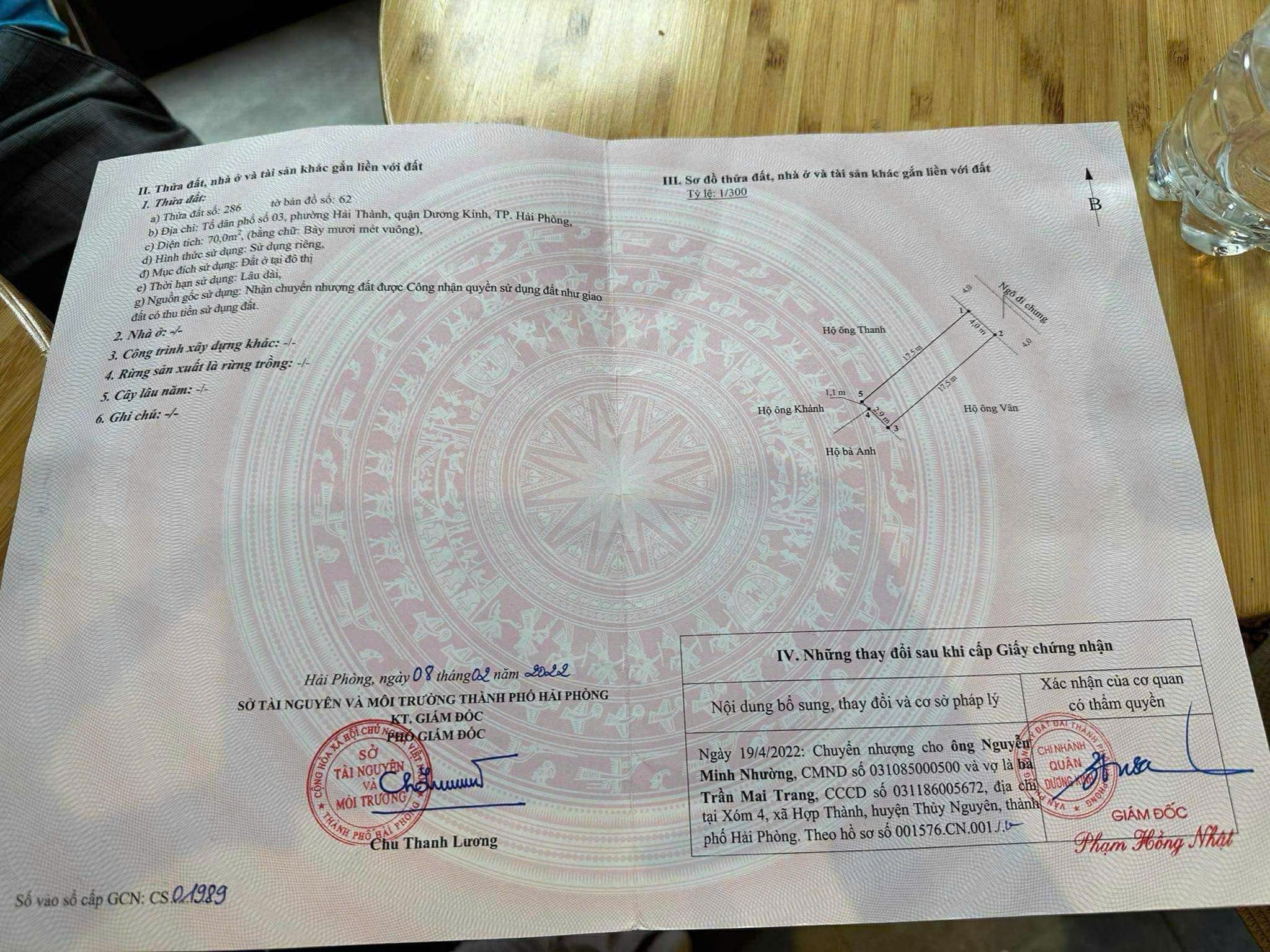 1.5xx tỷ 68m² ngõ 4m Hải Thành Dương Kinh Zalo 0567222555